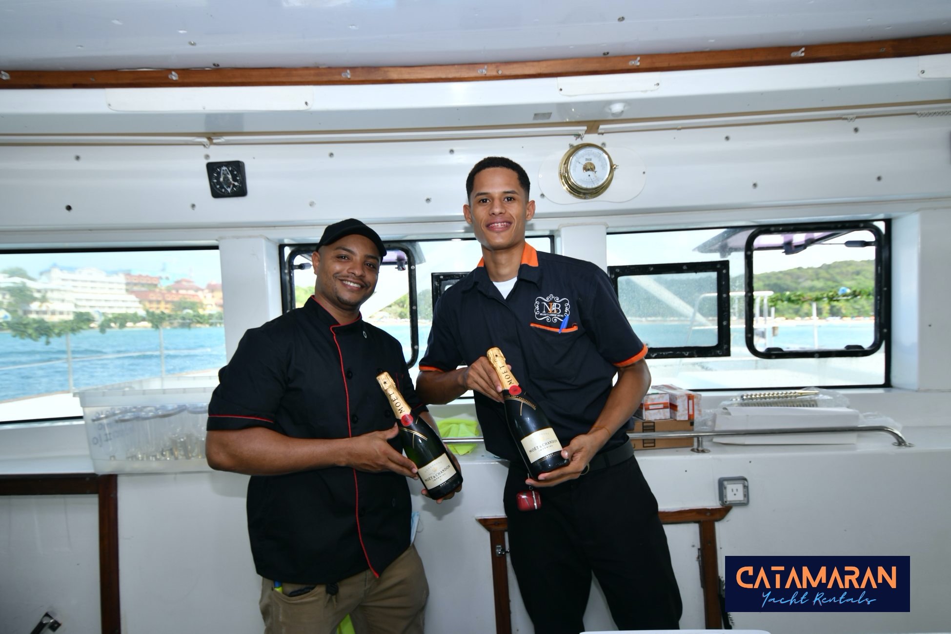 crew members of the catamaran