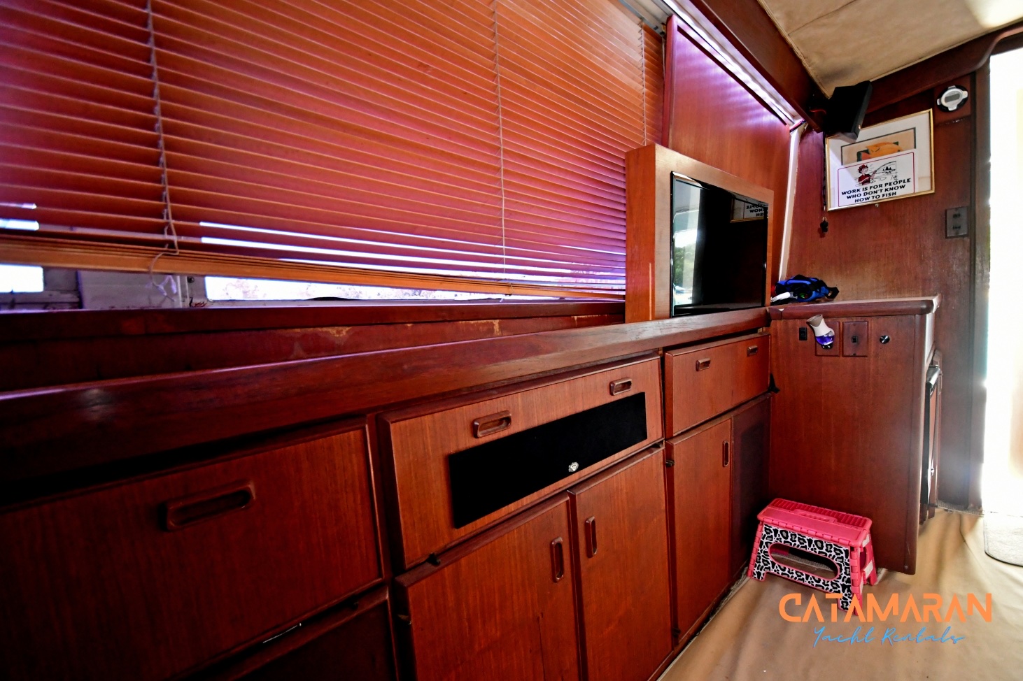 beautiful cabinets in the yacht